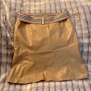 Burberry London- Blue Label Tan Leather Skirt with belt Women EU 38